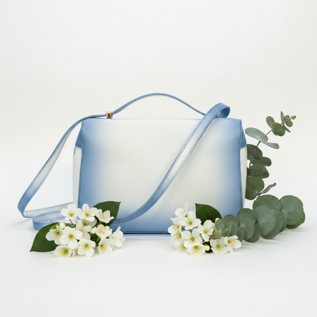 Blue bag - flowers around style