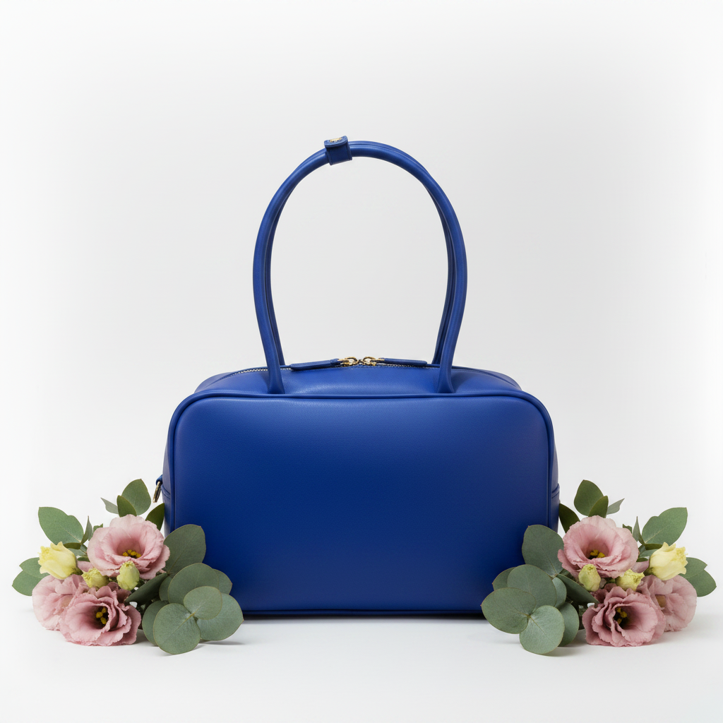 Blue bowling bag back