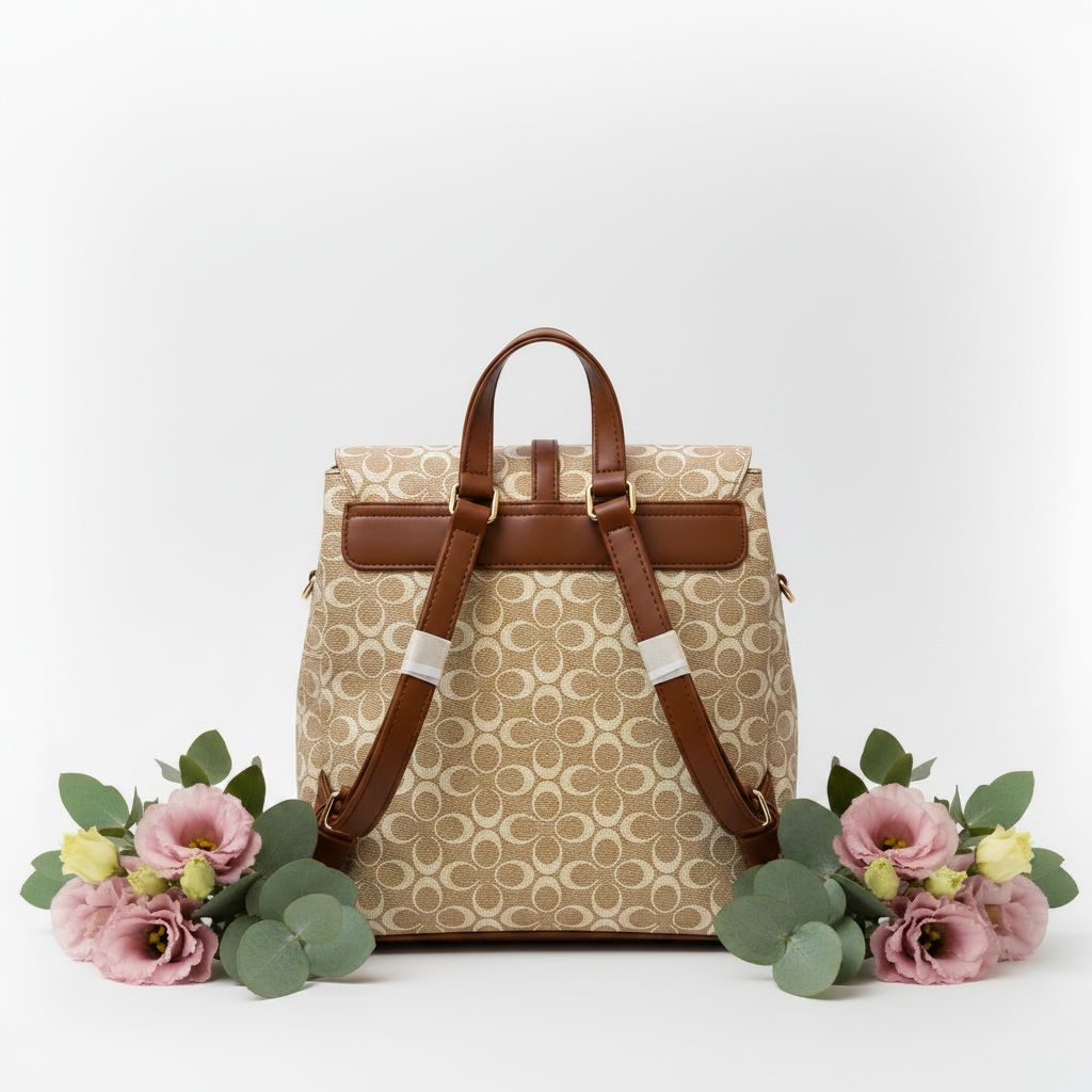Coconuda beige monogram backpack back