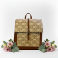Coconuda beige monogram backpack front
