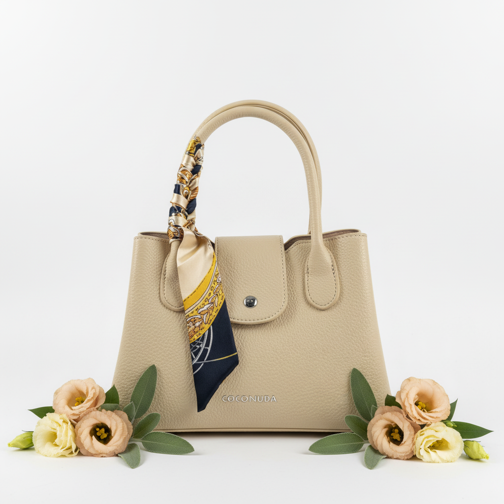 COCONUDA Cream Bag Front with Scarf
