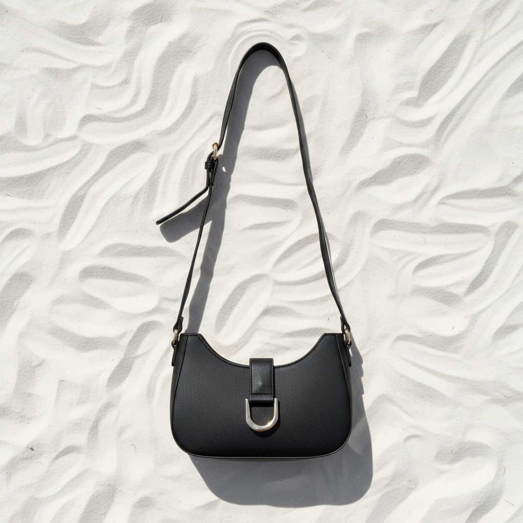 Coconuda Hobo Navy Canvas – White Sand Flat Lay