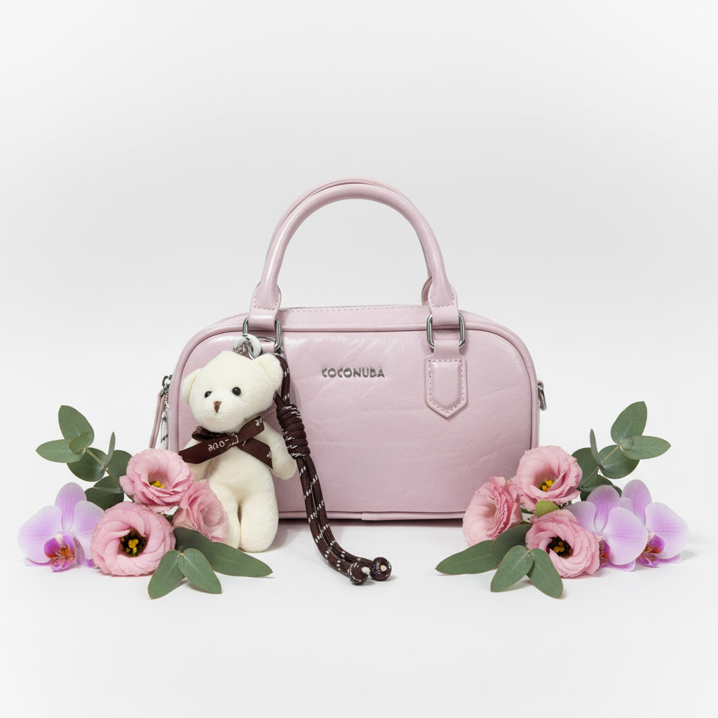 COCONUDA Pink Bag with Teddy Bear