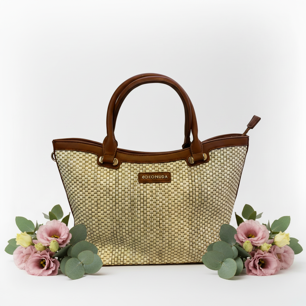 Coconuda raffia tote front