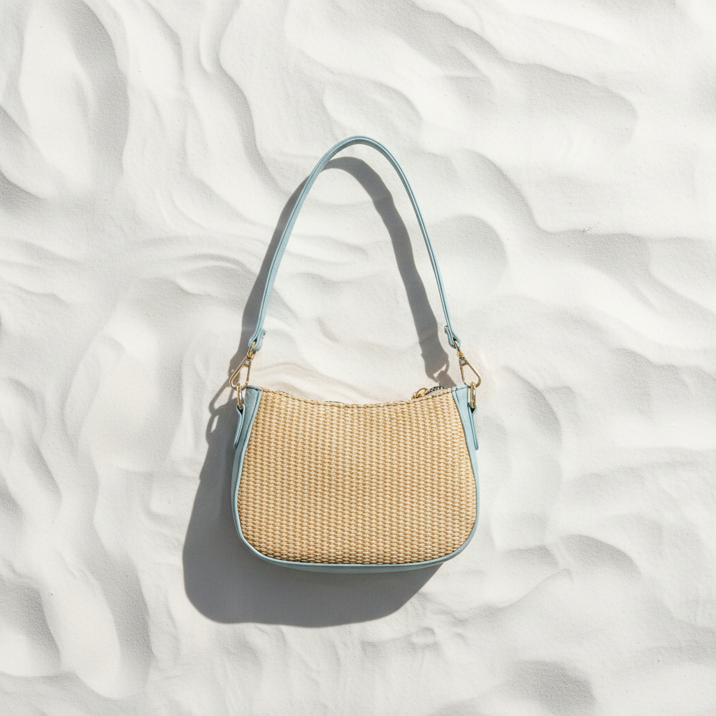 Coveri Collection Bag Azzurra Retro – White Sand Flat Lay