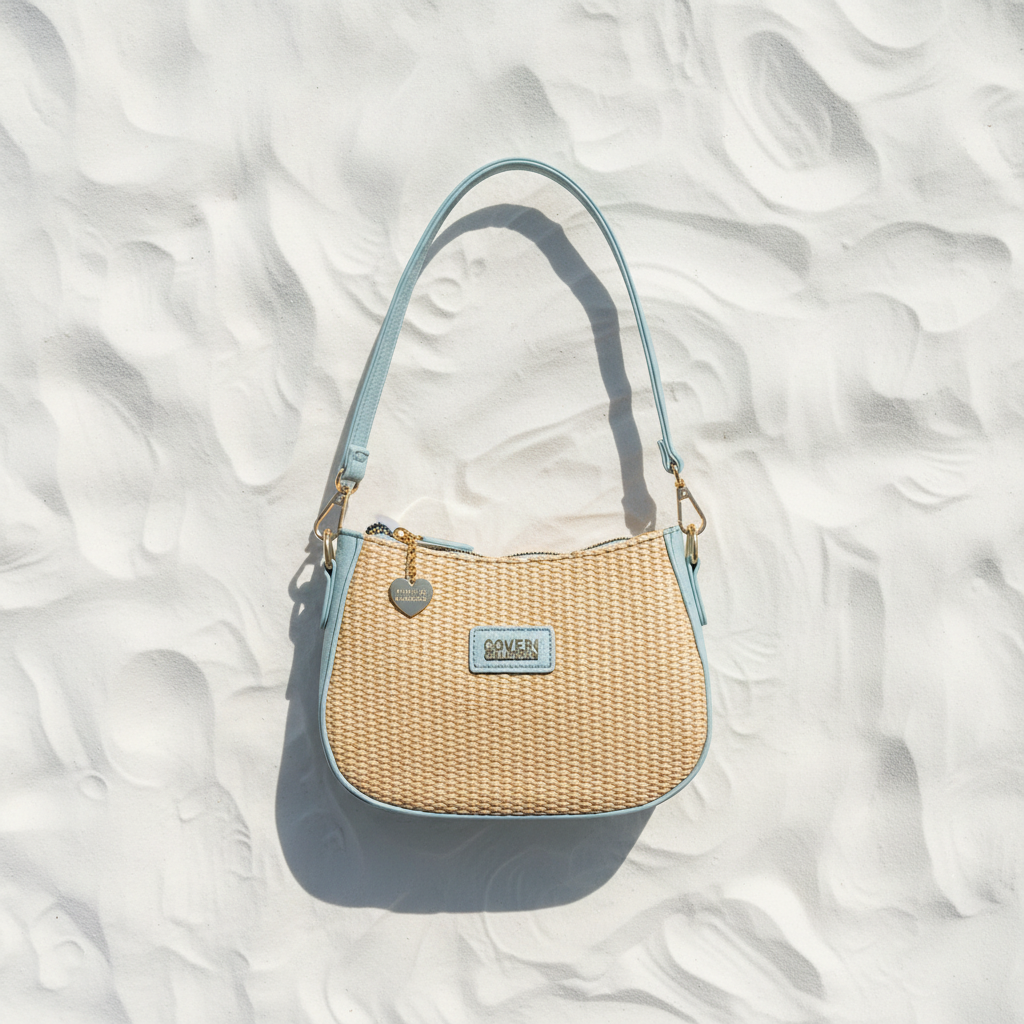 Coveri Collection Bag Azzurra – White Sand Flat Lay