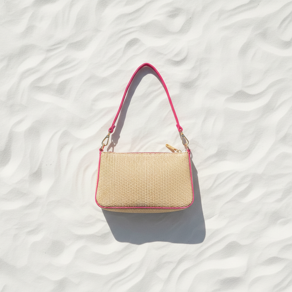 Coveri Collection Bag – White Sand Flat Lay