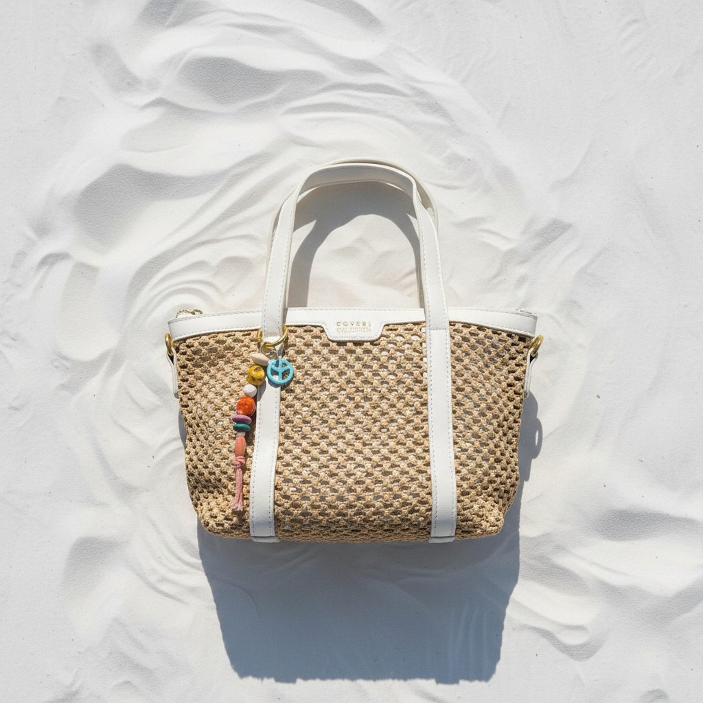 Coveri Collection Tote Bianca – White Sand Flat Lay