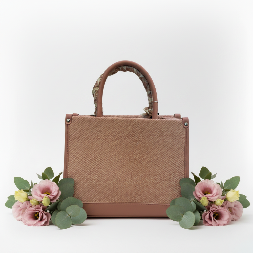 Coveri pink raffia bag back - reference