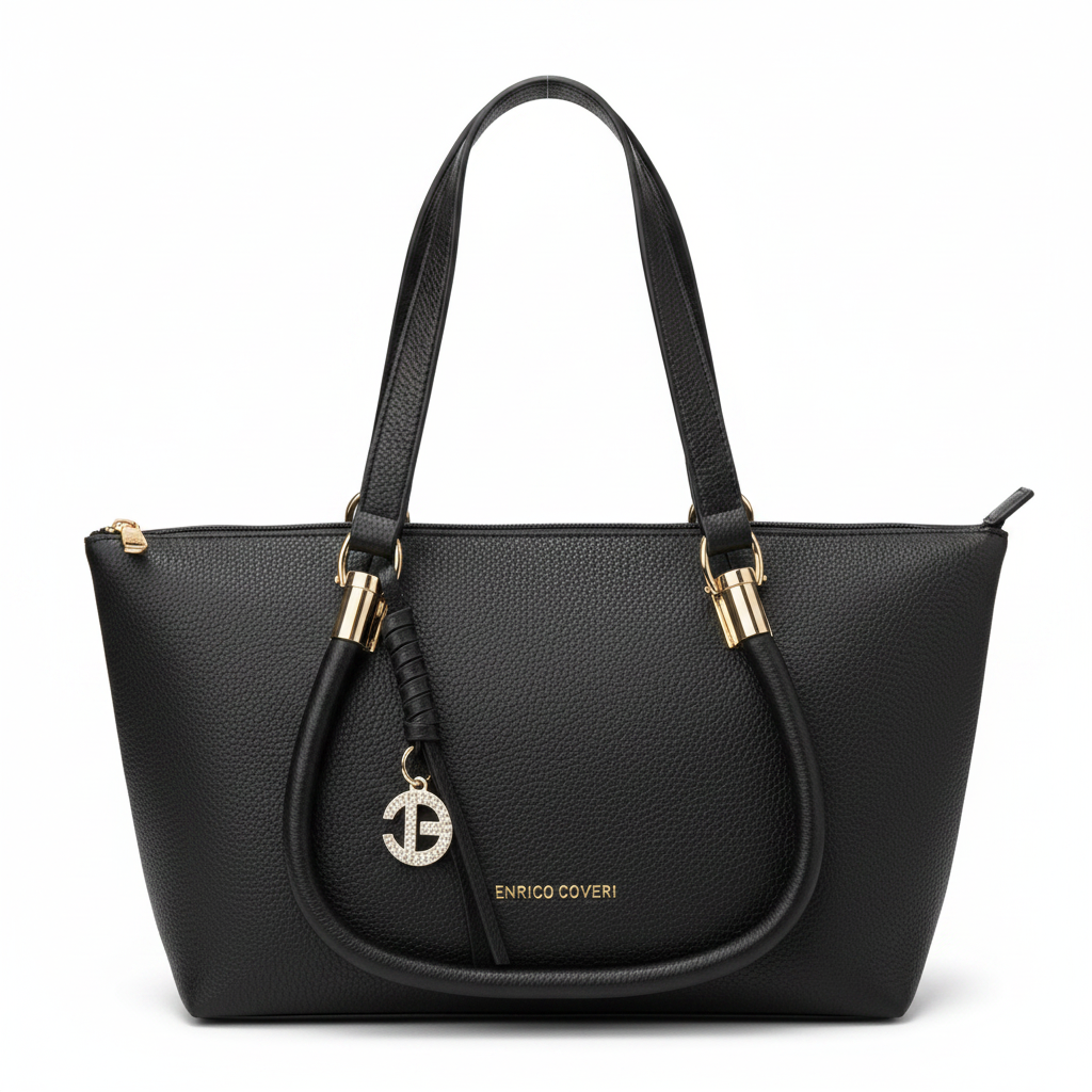 Enrico Coveri Tote Nera – Frontale Clean