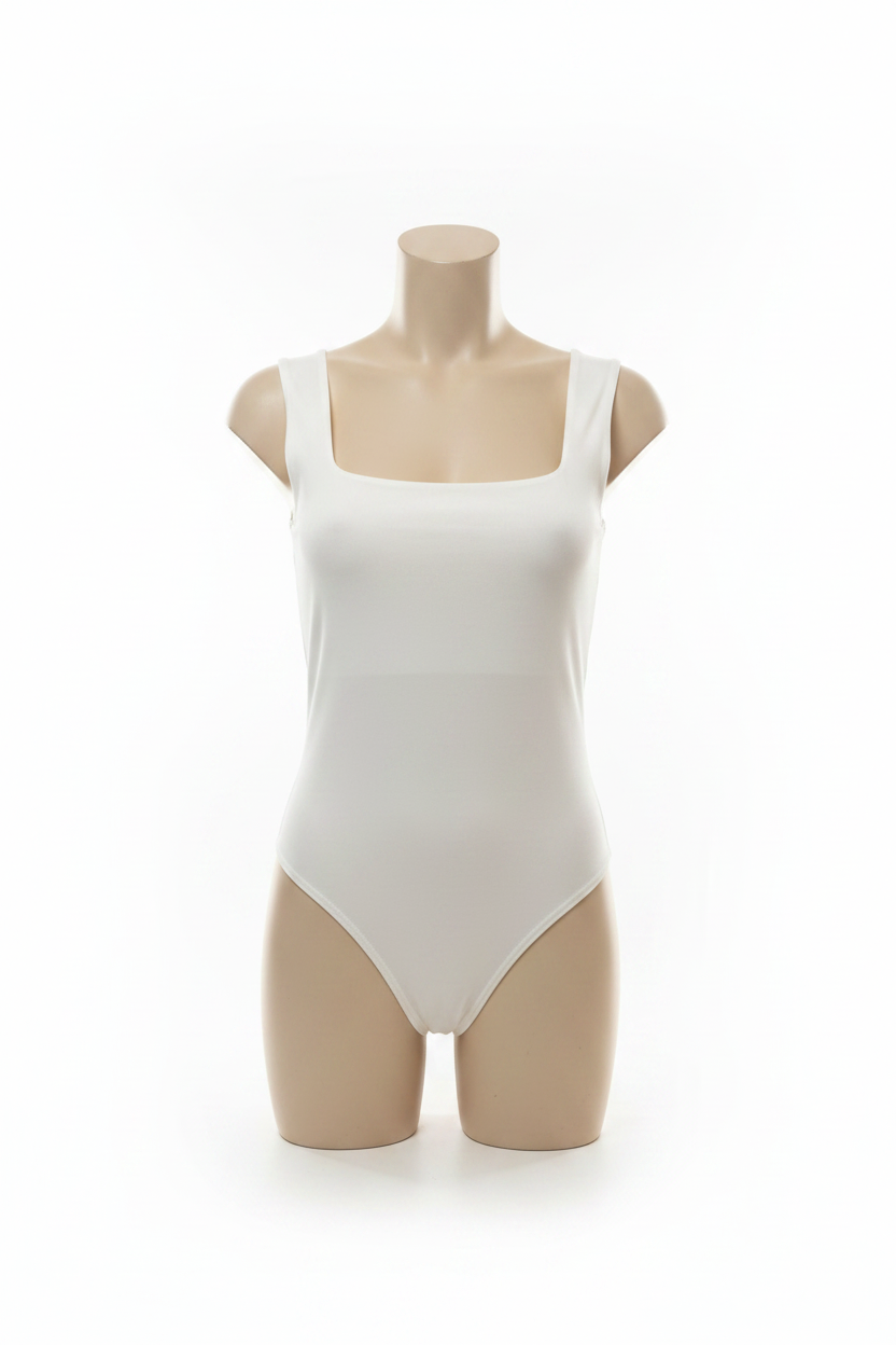 Ivory Square Neck Bodysuit