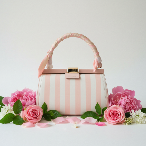 REGINA SCHRECKER Striped Bag White Background