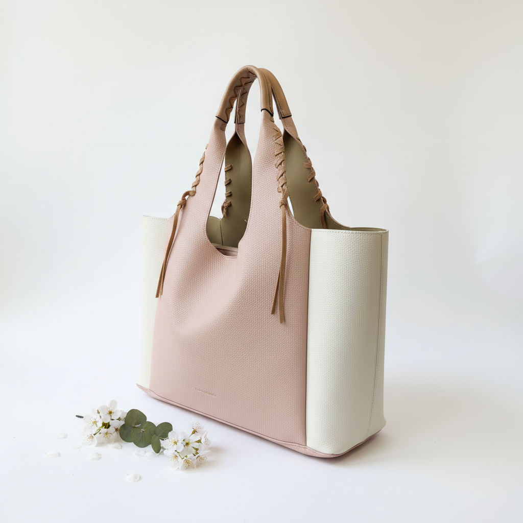 Tote Bicolor Panna/Rosa – 3/4 Spring