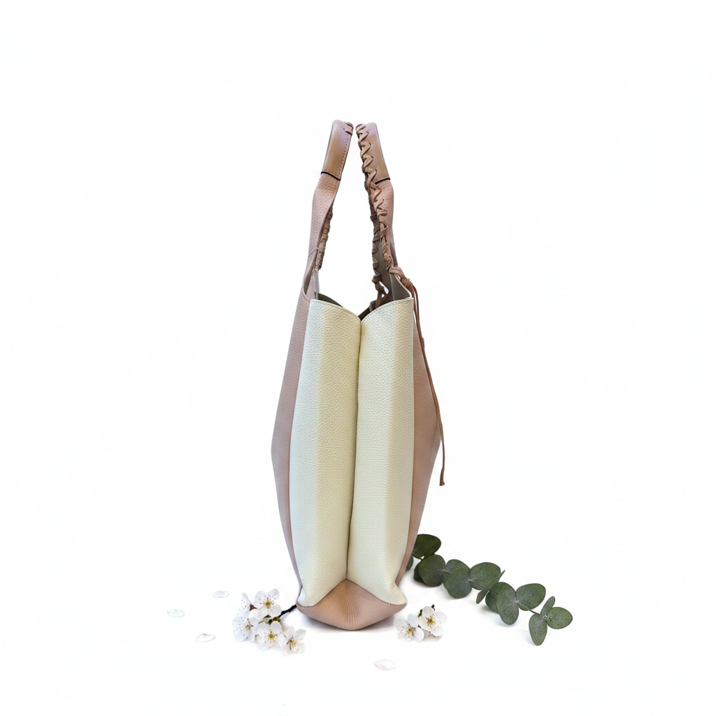 Tote Bicolor Panna/Rosa – Laterale Spring