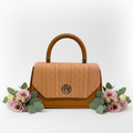 Tweed flap bag front