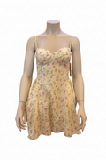 Yellow Floral Mini Dress — Sfondo Rimosso