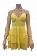 Yellow Ruffle Mini Dress — Sfondo Rimosso